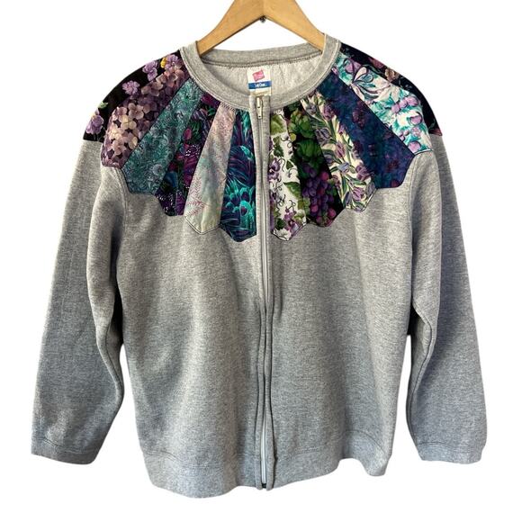 Vintage Hanes Hand Quilted Full Zip Cardigan Large Grannycore - Picture 1 of 4